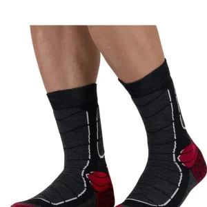 Chaussette laine MONNET - TREK MEDIUM - Gris foncé et Bordeaux